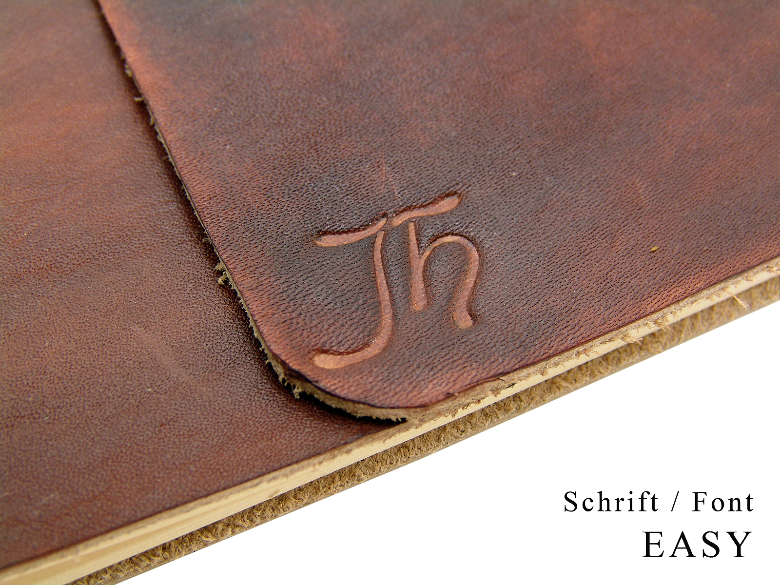 Schriftart Easy - Leder prägen