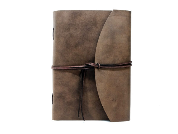 Leder Gästebuch Box OX Raw Cocoa- Din A4