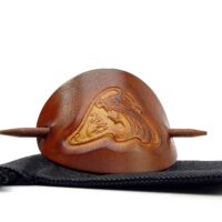 Leder Haarspange - OX Cameo Lion Antique Magdalena - Vickys World