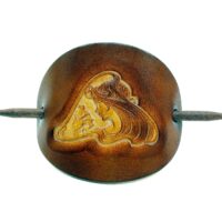 Leder Haarspange - OX Cameo Lion Antique Magdalena - Vickys World