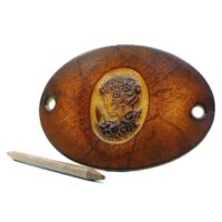 Leder Haarspange - OX Cameo Lion Antique Charlotte - Vickys World
