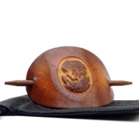 Leder Haarspange - OX Cameo Lion Antique Charlotte - Vickys World