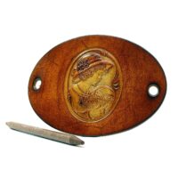 Leder Haarspange - OX Cameo Lion Antique Friederike - Vickys World