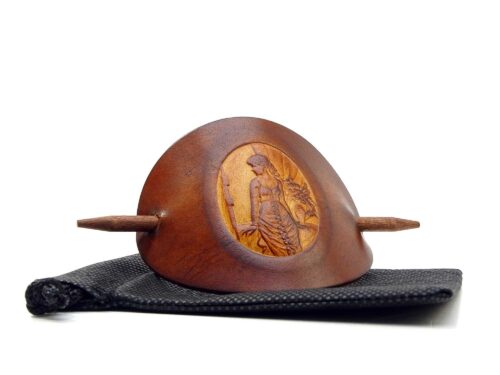 Leder Haarspange - OX Cameo Lion Antique Dorothea - Vickys World