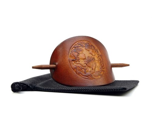 Leder Haarspange - OX Cameo Lion Antique Estelle & Colette - Vickys World