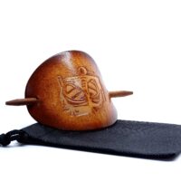 Leder Haarspange - OX Antique Lion Sunset Capri - Vickys World