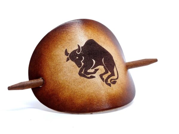 Leder Haarspange - Sternzeichen Stier - OX Antique Lion Taurus
