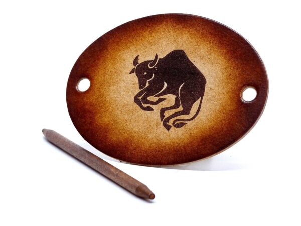 Leder Haarspange - Sternzeichen Stier - OX Antique Lion Taurus