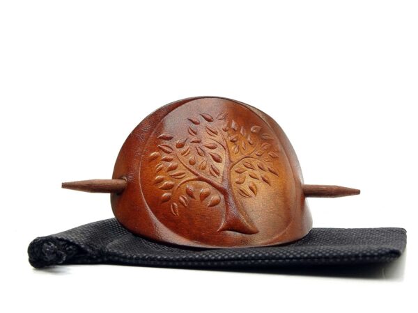 Leder Haarspange - OX Antique Lion Life Tree - Vickys World