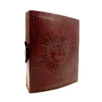 Leder Tagebuch Sonne XL mit Gummizug