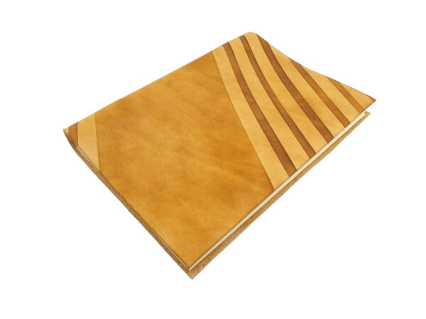 Leder Gästebuch Soft OX Stripes Raw Honey - Din A4