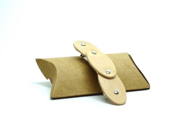 Leder Haarspange - Soft OX Clipy Oval Nature