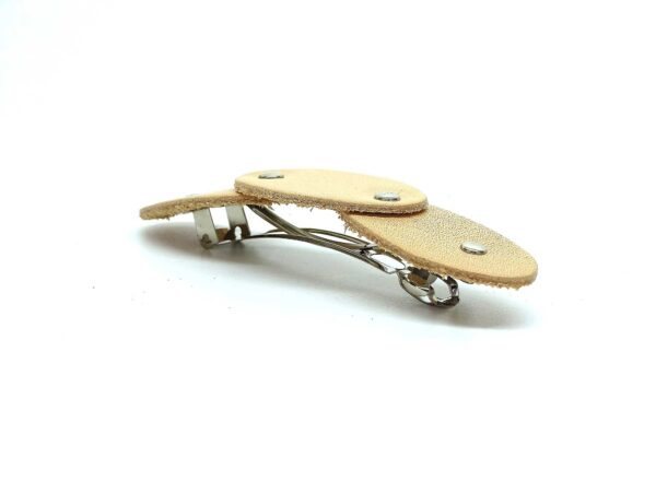 Leder Haarspange - Soft OX Clipy Oval Nature