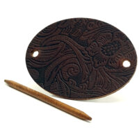 Leder Haarspange - OX Paisley Dark - Vickys World