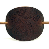 Leder Haarspange - OX Paisley Dark - Vickys World