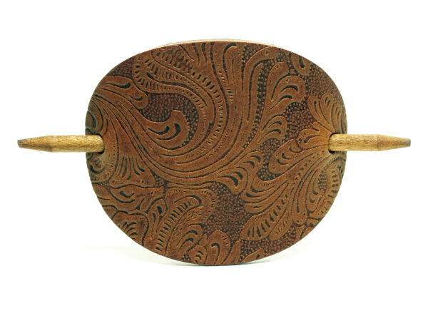 Leder Haarspange - OX Paisley Light - Vickys World
