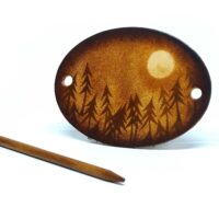 Leder Haarspange - OX Antique Lion Moon Forest - Vickys World – Bild 4