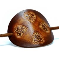 Leder Haarspange - OX Antique Lion Celtic Hearts - Vickys World