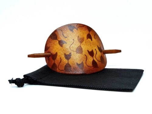 Leder Haarspange - OX Antique Lion Kitty Club - Vickys World