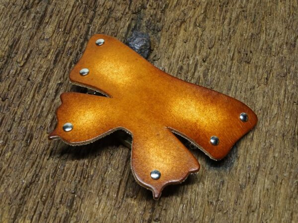Leder Schmetterling Haarspange Schmetterling - OX Antique Lion Butterfly Raw - Vickys World