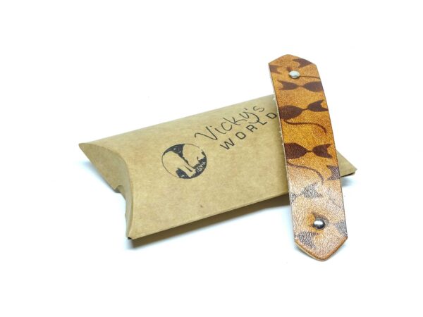 Leder Haarspange - OX Antique Lion Stripe Kittys - Vickys World