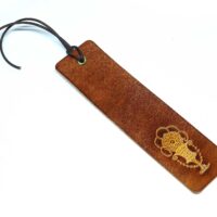 Leder Lesezeichen OX Lion Art Nouveau Flowers
