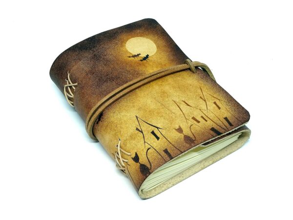 Lederbuch - Soft OX Antique Lion - Kitty - Nightlife in town - Din A6