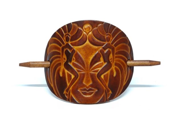 Leder Haarspange - OX Antique Lion Carnival - Vickys World