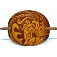 Leder Haarspange - OX Antique Lion Nature - Vickys World