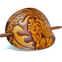 Leder Haarspange - OX Antique Lion Nature - Vickys World