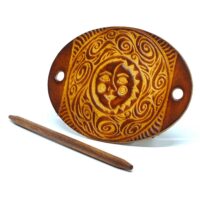 Leder Haarspange - OX Antique Lion Moon & Sun 2 - Vickys World