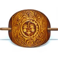 Leder Haarspange - OX Antique Lion Moon & Sun 2 - Vickys World