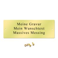 Messing Schild - 70x25 mm - Gelocht