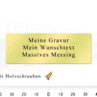 Messing Schild - 70x25 mm - Gelocht