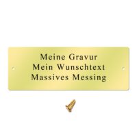 Messing Schild - 70x25 mm - Gelocht