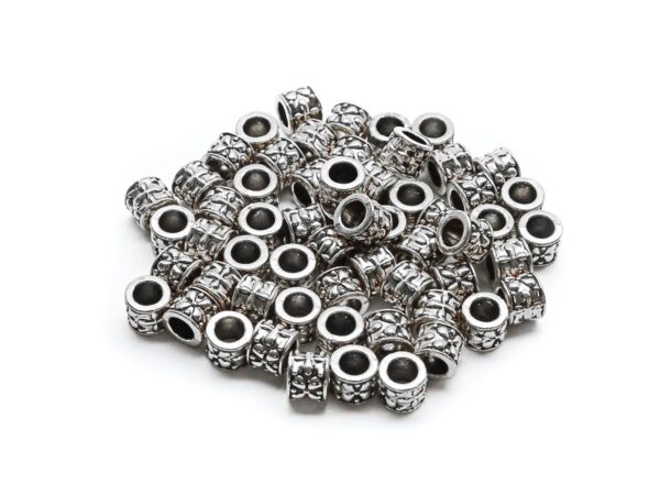 Tibetische Perlen Metall Beads - Antik Silber Look - DIY - 9x8 mm – Bild 4