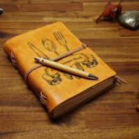 Personalisiertes Leder Rezeptbuch - Vorderseite geschlossen, liegend