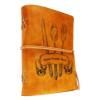 Personalisiertes Leder Rezeptbuch - Vorderseite Perspektive