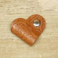 Leder Kabelbinder Herz - Box OX - Caramel Dragon - 2er Set