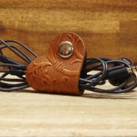 Leder Kabelbinder Herz - Box OX - Caramel Dragon - 2er Set