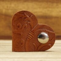 Leder Kabelbinder Herz - Box OX - Caramel Dragon - 2er Set