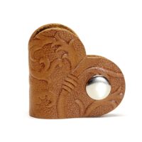 Leder Kabelbinder Herz - Box OX - Caramel Dragon - 2er Set