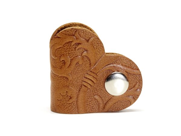 Leder Kabelbinder Herz - Box OX - Caramel Dragon - 2er Set