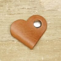 Leder Kabelbinder Herz - Box OX - Caramel - 2er Set