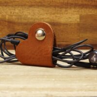 Leder Kabelbinder Herz - Box OX - Caramel - 2er Set