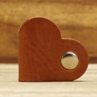 Leder Kabelbinder Herz - Box OX - Caramel - 2er Set