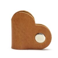 Leder Kabelbinder Herz - Box OX - Caramel - 2er Set