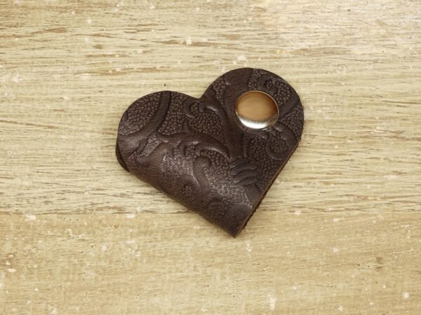 Leder Kabelbinder Herz - Box OX - Cocoa Dark Dragon - 2er Set