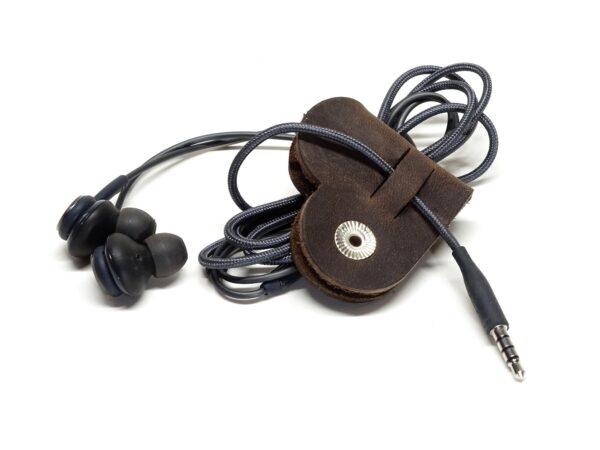 Leder Kabelbinder Herz - Box OX - Cocoa Dark - 2er Set