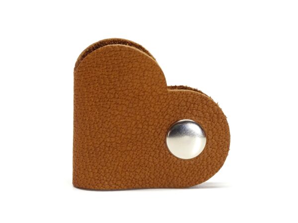 Leder Kabelbinder Herz - Buffalo - Caramel - 2er Set